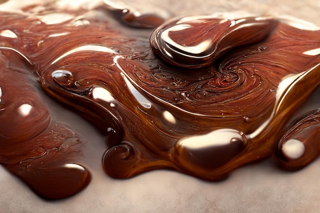 Melted chocolate background 2D illustration