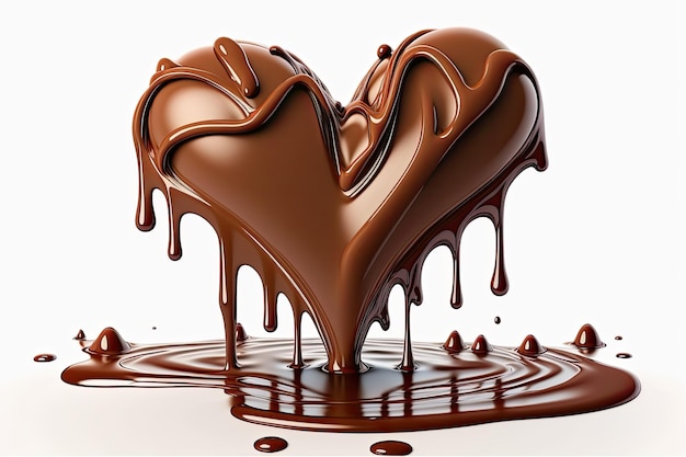 A melted chocolate heart