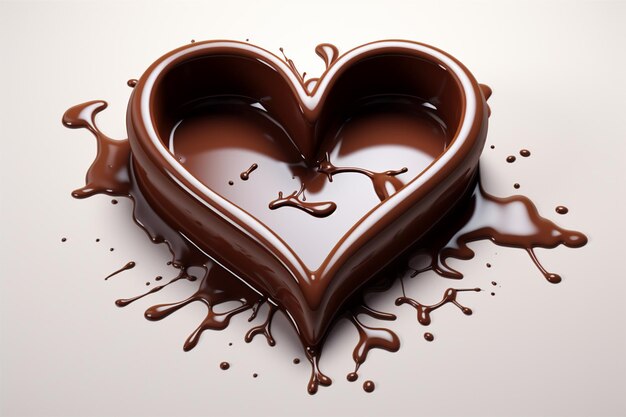 melted chocolate heart