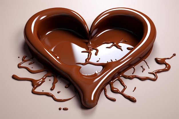 melted chocolate heart