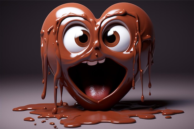 Photo melted chocolate heart