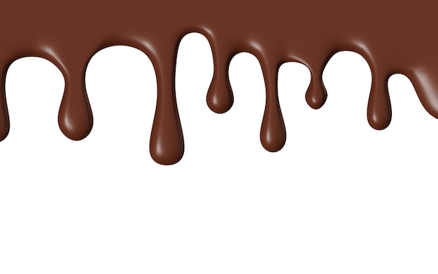 Photo melted chocolate isolated 3d render illustration