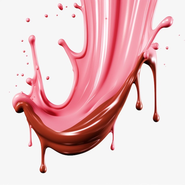 Melted chocolate on isolated background