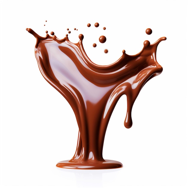 고립된  ⁇ 색 배경에 녹은 초콜릿