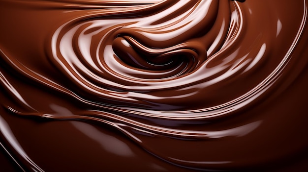 Melted chocolate swirl background AI Generative