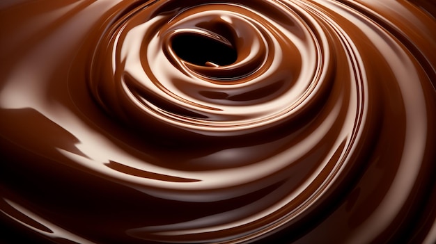 Melted chocolate swirl background AI Generative