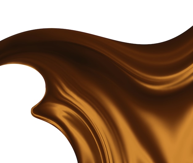 Melted chocolate on a white background