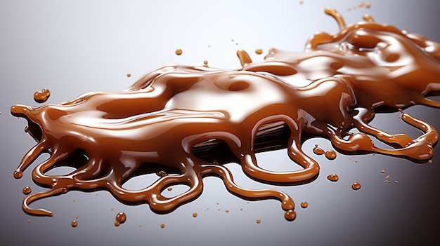 melted chocolate on a white background