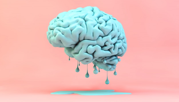 Melting brain concept