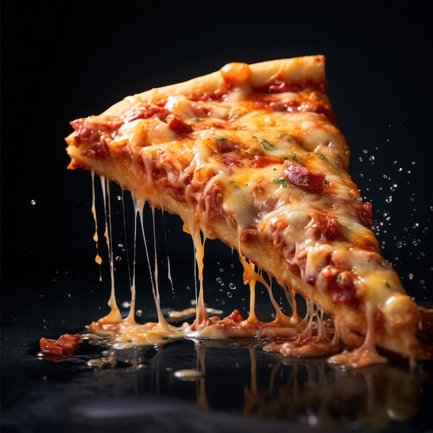 Melting Cheese Pizza Slice