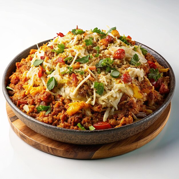 Photo a melting cheesy kottu dish eat