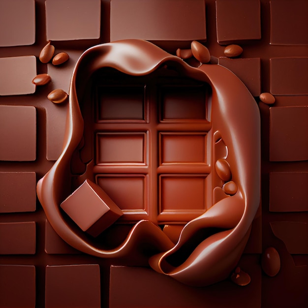 Melting chocolate bars Generative Ai