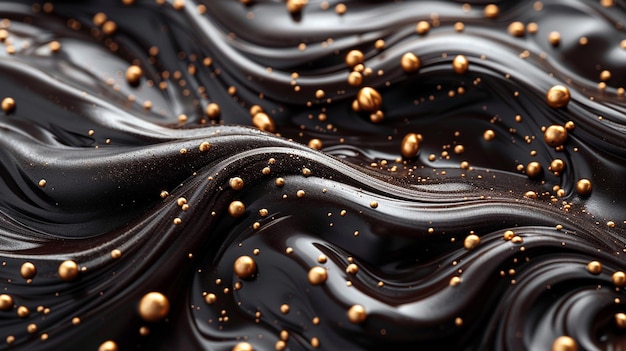 Фото Растопляющий шоколад образует абстрактные обои