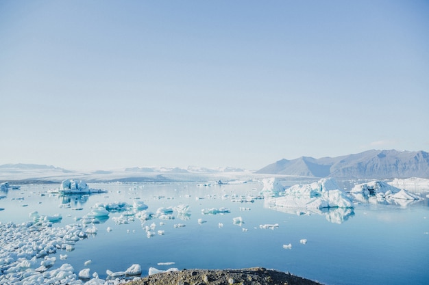 A melting glacier in Iceland