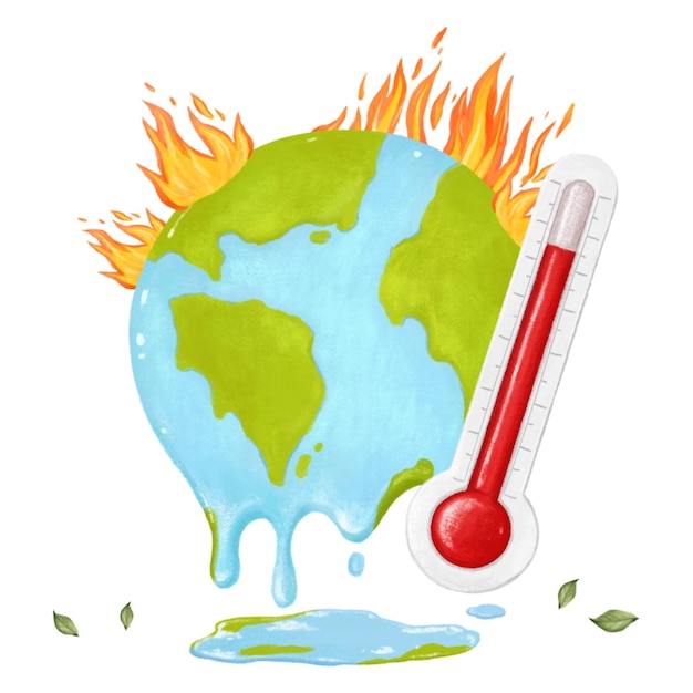 melting globe png environment illustration transparent background