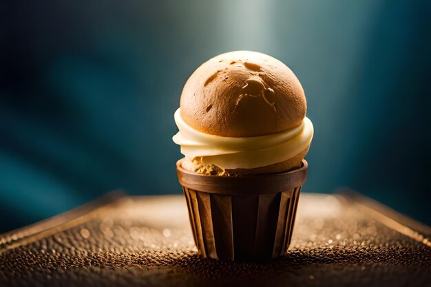 Melting ice cream in cone