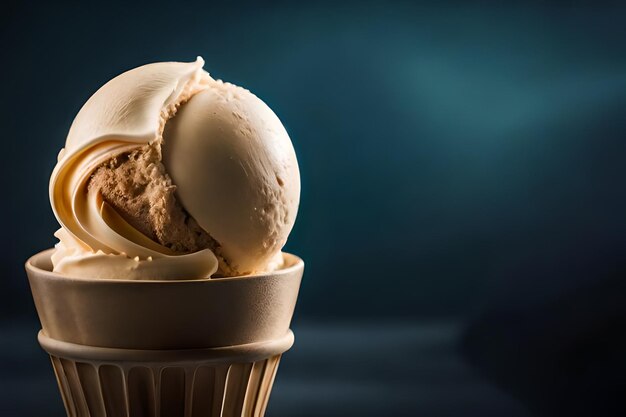 Melting ice cream in cone