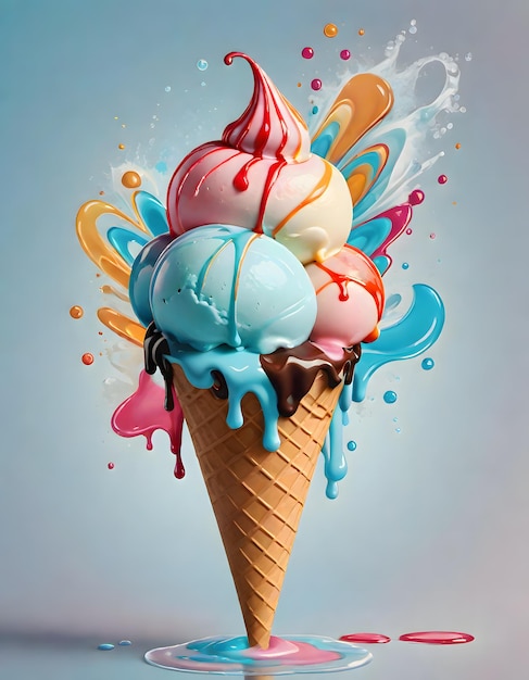 Melting Ice Cream Cone