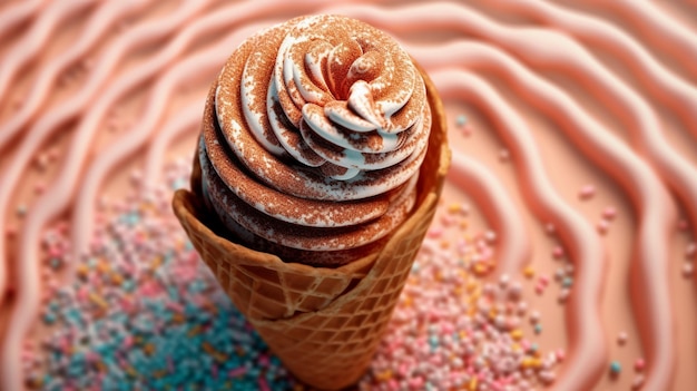 Melting ice cream cone