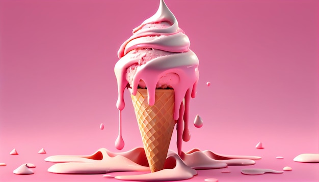 Melting ice cream wanderful background Ai generated image