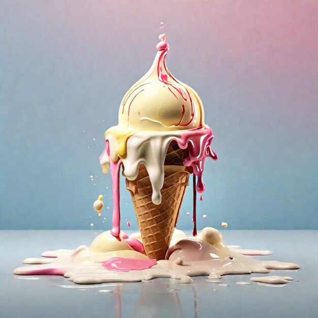 Photo melting ice cream