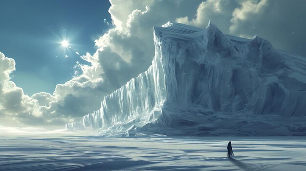Melting Ice Giant A vast desolate landscape of icy plains
