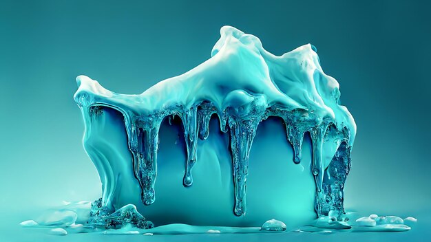 Photo melting polar ice melting on a pastel blue background global warming green house effect climate chan