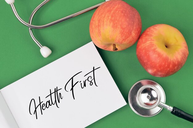 HEALTH FIRST と書かれたメモ 上面図