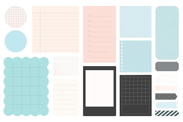 memo pad reminder paper png sticker set