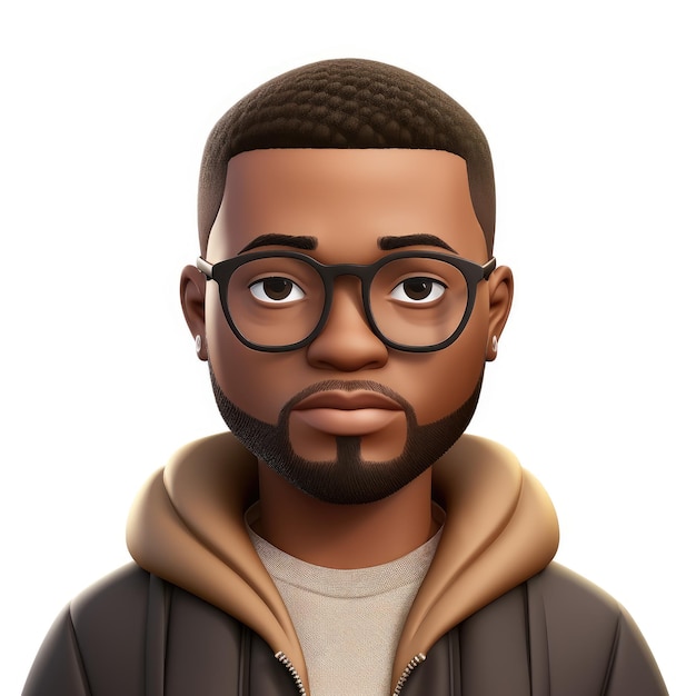 Memoji African American man on white background Emoji