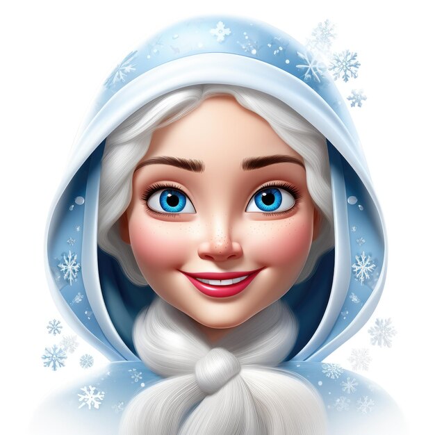 Foto memoji emoji bella ragazza felice fanciulla su uno sfondo bianco