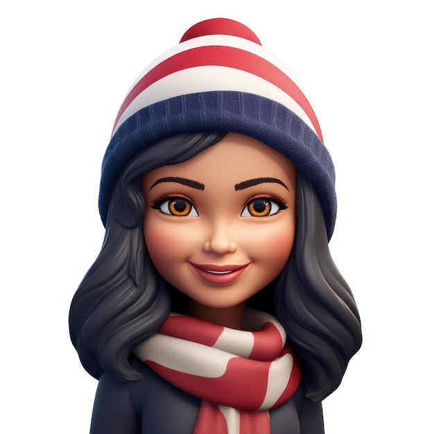 memoji emoji mooie glimlachende Amerikaanse vrouw op een witte achtergrond