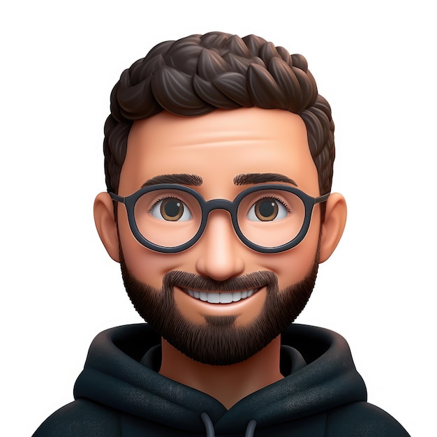 Foto memoji uomo felice su sfondo bianco emoji