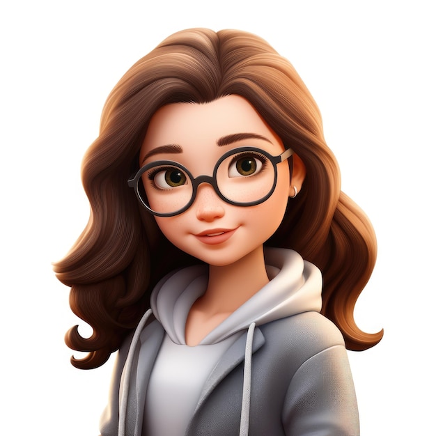 Memoji mooi meisje vrouw op witte achtergrond emoji