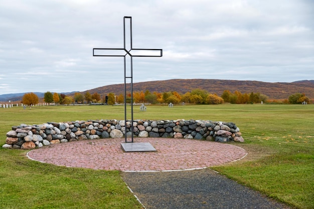 Memorial cross at the russiangerman memorial cemetery