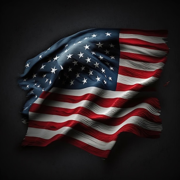 Memorial Day on American flag Background Waving flag of the United States of America