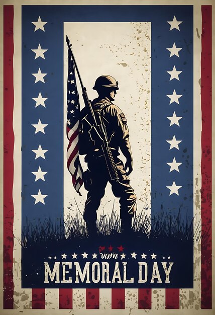 Memorial Day background Honoring all who served banner vector illustration generated by AI