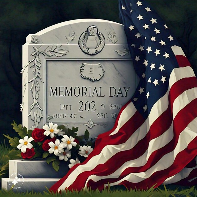 Photo memorial day background patriotic day