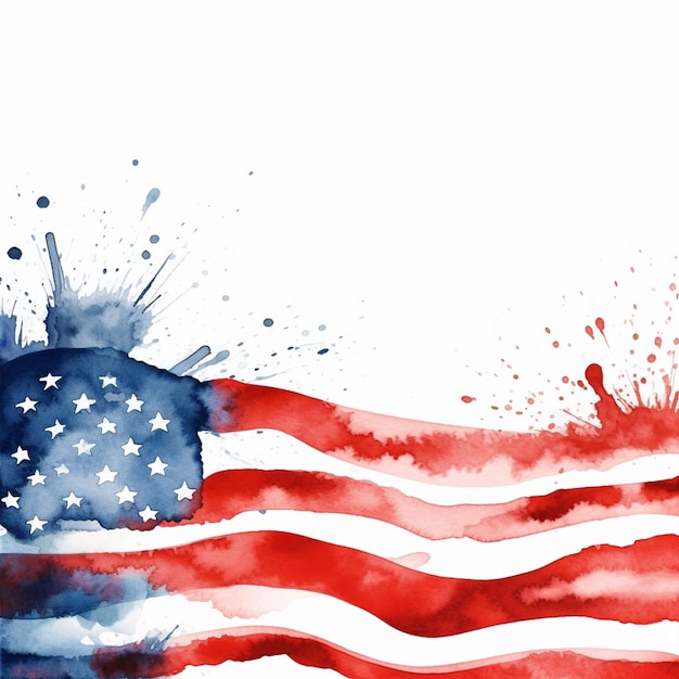 Memorial Day banner background USA army blood splatter with American flag colors