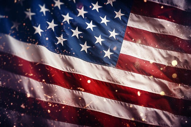 Фото День памяти сша дизайн с американским флагом в резке звездного символа