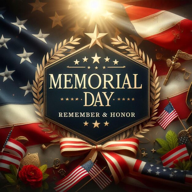 Photo memorial day remember and honor social media post memorial day background