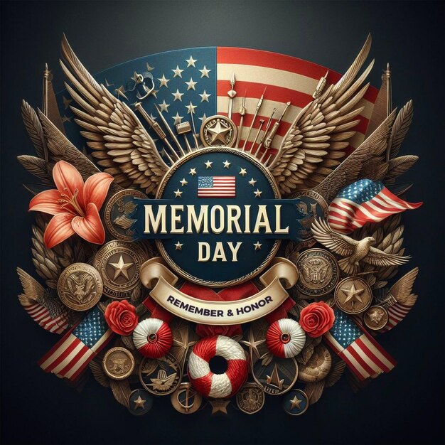 Photo memorial day remember and honor social media post memorial day background