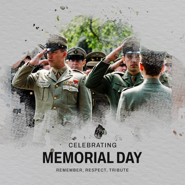 Memorial Day social media post banner flyer book cover poster design