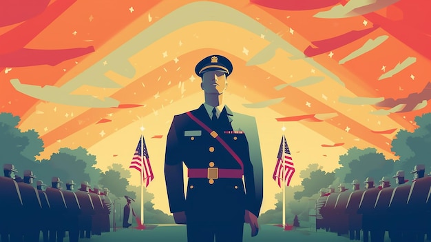 Memorial Day ter ere van iedereen die patriottische illustratie generatieve AI diende