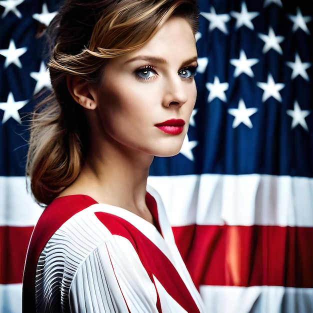 memorial day with american flag and sky in usa background