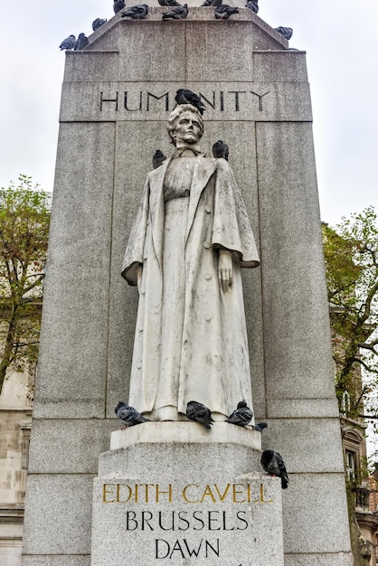 Memorial to Edith Cavell at St Martin's Place in London United Kingdom