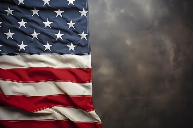 A memorial flag with the stars and stripes paying tribute to the heroes of 911