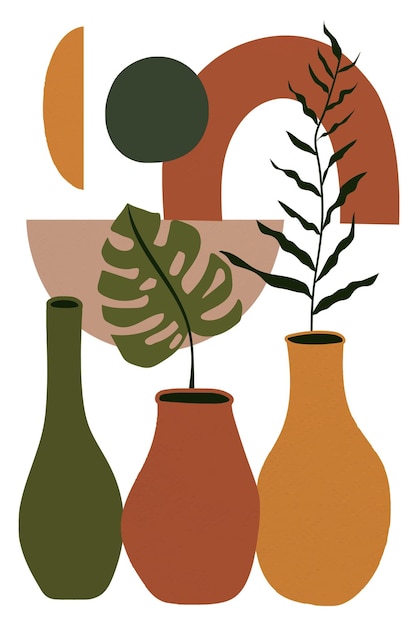 Memphis plant transparant png ontwerp element