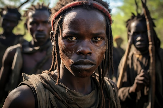 Foto uomini della tribù africana