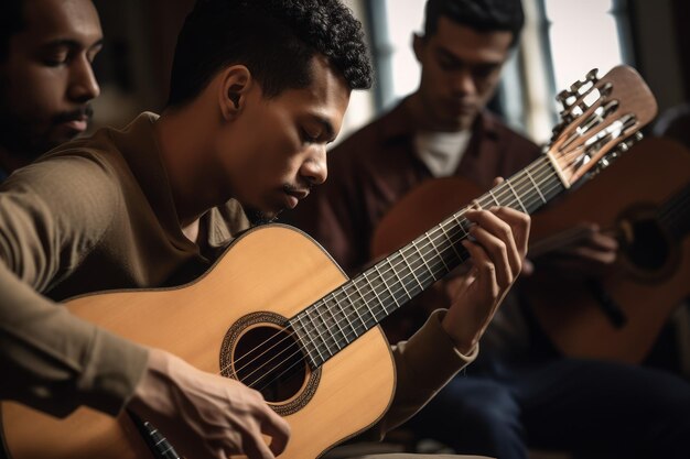 Men guitar latino bar Generate Ai